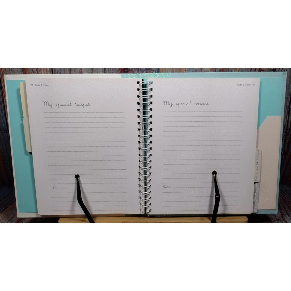 Love Food My Recipe Keeper Organizer Binder Journal with Tabs and Pockets‎ Blue